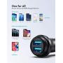 USB Car Charger RAVPower 36W Qc 3.0 Car Quick Charger Dual USB Ports Car Adapter for Galaxy S10+ S9+ S8+ Note 10+ Note 9+ Note 8, iPhone 11 Pro Max X XR XS Max and More