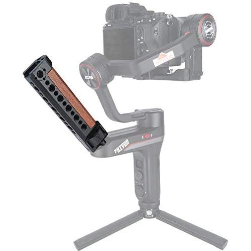 NICEYRIG Wooden Handle for ZHIYUN WEEBILL S Gimbal Stabilizer, Grip with 1/4 3/8 ARRI Mounting Holes and Cold Shoe - 341
