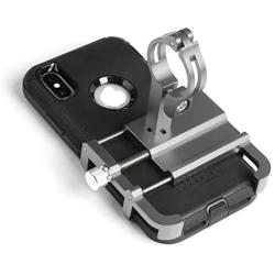 GUB Thick Case Design Bike & Motorcycle Phone Mount Handlebar Holder Adjustable Compatible with iPhone XR Xs 7s 8 Plus,Compatible with SamsungS7/S6/Note5/4,Any Cell Phones with Thick Phone (Silver)