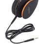 PowerLocus Wireless Bluetooth Over-Ear Stereo Foldable Headphones, Wired Headsets with Built-in Microphone for iPhone, Samsung, LG, iPad (Orange)