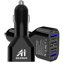 USB Car Charger, AI AIKENUO 48W Cars Adapter with Dual Ports Quick Charge 3.0, Fast Charging Auto Chargers for QC Devices, Android Phone,Samsung,iPhone,Tablets and More