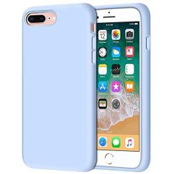 Anuck iPhone 8 Plus Case, iPhone 7 Plus Case, Soft Silicone Gel Rubber Bumper Case Microfiber Lining Hard Shell Shockproof Full-Body Protective Case Cover for iPhone 7 Plus /8 Plus 5.5" - Light Blue