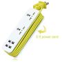K-century Travel Power Strip Surge Protector with 2 Outlets 4 USB Output 5V 4.2A Output Power Strip with USB Portable Travel Charger Wall Charger with 5ft Cord 100v-240v Power Sockets