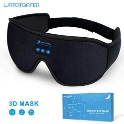 Sleep Headphones, Bluetooth 5.0 Wireless 3D Eye Mask, WATOTGAFER Sleeping Headphones for Side Sleepers, Washable Travel Music Play Adjustable Speakers Microphone Handsfree Long Play Time