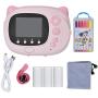 Oumij1 Mini Kids Camera - 24MP Children Digital Camera - Photos Printer - Printing Take Photos - Instantly Prints Photos - DIY Graffiti Video Recorder - USB Charging(Pink)