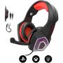 Gaming Headset for PS4 Xbox One, YCCSKY Wired Over Ear Headphone PC USB Gaming Headset with Noise Canceling Mic and LED Light, Compatible with PS4/Xbox One/Mac/Tablets/PC/Laptop/Mobile Phone (Red)