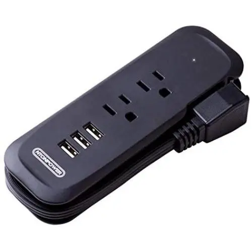 Small Power Strip with USB - NTONPOWER 2 Outlets 3 USB Portable Desktop Charging Station with 15 inches Wrapped Short Extension Cord, Travel Power Strip for for Hotel, Cruise, Home and Office - Black Small Power Strip with USB - NTONPOWER 2 Outlets 3 USB Portable Desktop Charging Station with 15 inches Wrapped Short Extension Cord, Travel Power Strip for for Hotel, Cruise, Home and Office - Black