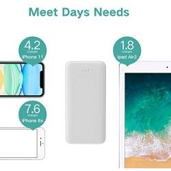 Portable Charger, 20000mAh Dual USB Power Bank External Battery Backup Pack, Compatible with iPhone 11/Xs/XR/X/8/7/6S/6 and More Android Smartphones