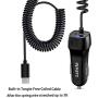 Lchrla USB Car Charger, Type C Android Phone Car Adapter Built-In Curly Cable Compatible with Samsung Galaxy S8 S9 S10 Plus Note 9 8, LG G7/G6/G5/V40/V30/V20 Google Nexus