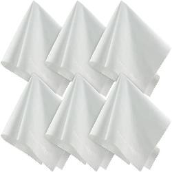 Large Microfiber Cleaning Cloths (12x12 Inch, 6 Pack) for Big TV Screens, Eyeglasses, Camera Lens, Smartphones and Tablets