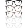 Blue Light Blocking Glasses,Square Nerd Eyeglasses Frame Anti Blue Ray Computer Game Glasses Anti Eyestrain & UV(5Pcs)