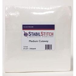 Medium (2.5 oz) Cutaway 8" x 8" 250 Pack Embroidery Stabilizer