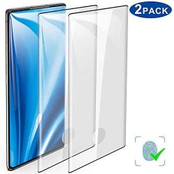 [2 Pack] Galaxy Note 10 Plus Screen Protector, [Bubble Free] [Anti-Scratch] [3D HD] [Compatible Fingerprint] 9H Hardness Tempered Glass Film Screen Protector for Samsung Galaxy Note 10 Plus/Note 10+