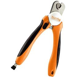 Mighty Paw Dog Nail Clippers | Pet Nail Trimmers & Nail File Set Includes a Built-in Safety Guard to Avoid Cutting Too Short. Stainless Steel Blade & Ergonomic Handle. Vet Recommended.