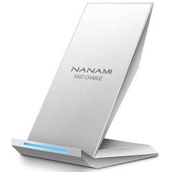 Fast Wireless Charger,NANAMI Qi Certified Wireless Charging Stand Compatible iPhone SE/11/11 Pro/11 Pro Max/XS/XS Max/XR/X/8 Plus,Samsung Galaxy S20 S10 S9 S8 S7 Edge Note 10+/9/8 and Qi-Enabled Phone