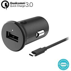 Motorola TurboPower 18 QC3.0 Car Charger w/ 3.3ft SKN6473A USB-C Cable for Moto Z, Z2, Z3, Z4, X4, G7, G7 Play, G7 Plus, G7 Power, G6, G6 Plus [NOT for G6 Play] (Retail Box)