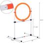 PawHut 2-in-1 Dog Obstacle Training Agility Equipment Tire Jump Ring/Hurdle Bar