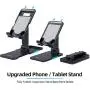 Cell Phone Stand, FONKEN Height Angle Adjustable Phone/Tablet Stand Holder for Desk Fully Foldable Desktop Phone Holders Cradle Dock Compatible with iPhone, iPad, Tablets All Smartphones (4&quot-13&quot)