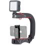 ULANZI U-Grip Pro Handheld Video Rig Steadicam with Triple Cold Shoe, Stabilizing Handle Grip Compatible for iPhone 11 Pro Max Xs 8 7 plus GoPro 8 7 6 5 Canon Nikon Sony DSLR Cameras