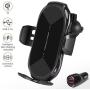 Wireless Charger Car Touch Sensing Automatic Retractable Clip Fast Charging Compatible for iPhone Xs Max/XR/X/8/8Plus Samsung S9/S8/Note 8