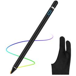 AICase Stylus Pens for Touch Screens, 1.45mm High Precision and Sensitivity Point IPad Pencil Fine Point Active Smart Digital Pen for Tablet Work at iOS and Android Touch Screen (Black1)