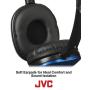 JVC Blue Flat and Foldable Colorful Flats On Ear Headphone with 3.94 foot Gold Plated Phone Slim Plug HAS160A