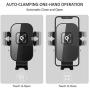 Wireless Car Charger, 10W Auto-Clamping Car Mount, Fast Charging Windshield Dashboard Air Vent Phone Holder, Touch Sensing, Compatible with iPhone 11 Pro Max Xs Xr X 8 and Other Android Smartphones