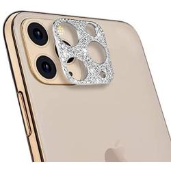 Camera Lens Protector for iPhone 11 Pro/iPhone 11 Pro Max, ICARERSPACE Bling Diamond Camera Lens Cover Sticker Protector - Sliver