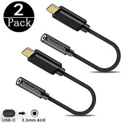 USB C to 3.5mm Female Headphone Jack Adapter, USB C to Aux Audio Dongle Cable Cord Compatible with Google Pixel 4 3 2 XL, Samsung Galaxy S20 Ultra S20+ Note 10 S10 Plus, iPad Pro 2018/2020 (2 Pack)