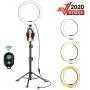 Yesker 10.2" Selfie Ring Light Dimmable with Tripod Stand Cell Phone Holder Mini Led Camera Ringlight for Live Streaming Makeup YouTube Video Photography Compatible iPhone Android Remote Control Yesker 10.2" Selfie Ring Light Dimmable with Tripod Stand Cell Phone Holder Mini Led Camera Ringlight for Live Streaming Makeup YouTube Video Photography Compatible iPhone Android Remote Control