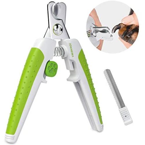 IOKHEIRA Dog Nail Clippers for Large Dogs, Professional Dog Nail Trimmers with Safety Guard to Avoid Over-Cutting, Free Nail File & Lock Switch, Professional Dog Nail Clipper for Medium Breed