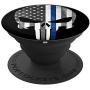 Thin Blue Line Patriotic Police Skull Flag - Phone Accessory PopSockets Grip and Stand for Phones and Tablets