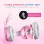 SOMIC G951s Pink Stereo Gaming Headset with Mic for PS4, Xbox One, PC, Mobile Phone, 3.5MM Sound Detachable Cat Ear Headphones Lightweight Self-Adjusting Over Ear Headphones for Women