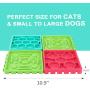 Pet Slow Feeder Bowl, No Chocking Slow Fun Feeder, Bloat Stop Dog Cat Lick Mat with Super Suction, Durable Slower Feeder Set for Pet Bathing, Grooming, and Training ( All Breeds of Dogs and Cats)