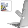 SUNTAIHO Side Mount Clip on Monitor Magnetic Laptop Stand with Phone Holder Computer Expansion Bracket for iPhone Smartphone Cellphone Fixed Flat and Slim Portable