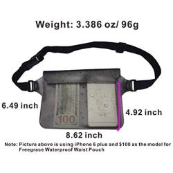 Freegrace Waterproof Pouches with Waist Strap / Pouch Case Bundle Set- Keep Your Phone & Valuables Dry and Safe - Waterproof Dry Bags for Boating Swimming Snorkeling Kayaking Beach Water Parks Pool