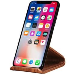 SAMDI Wood Cell Phone Stand, Smartphone Wood Dock for iPhone 7 8 X Plus, Samsung Galaxy S5 S7 S6, Android - (Black Walnut)