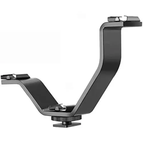 Neewer Aluminium Alloy 5.1 inches/13 Centimeters V-Shape Triple 3 Universal Cold Shoe Mount Bracket for DSLR Camera or Camcorder Accessory Such as LED Video Light,Microphone,Monitor,Flash