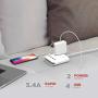 Multi Plug Outlet Extender & Splitter: iHome PowerReach 6ft Extension Cord with 2 Outlets & 4 USB Ports for Multiple Smartphone Charging - Desktop/Magnetic Wall Mounting Charger