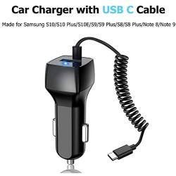 USB C Car Charger Compatible Samsung Galaxy S10 S10+ S10e S9 S8 S9+ S8 Plus Note 10 Plus/10/8/9 Car Charger, Google Pixel XL/2/2 XL/3/3 XL/3a Type C Car Charger