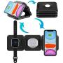 Foldable Wireless Charger. ZIKU 3 in 1 Fast Wireless Charging Station Stand Pad Qi-Certified for Apple Watch 5 4 3 2, AirPods, Compatible with iPhone 11 Pro Max/X/XS/XR/8Plus(Include Adapter)