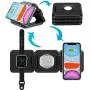Foldable Wireless Charger. ZIKU 3 in 1 Fast Wireless Charging Station Stand Pad Qi-Certified for Apple Watch 5 4 3 2, AirPods, Compatible with iPhone 11 Pro Max/X/XS/XR/8Plus(Include Adapter)
