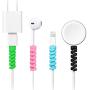 Jetec 12 Pieces Highly Flexible Silicone Micro USB Protector, Mouse Cable Protector, Suit for All Cell Phones, Computers and Chargers (Black, Pink, Blue, Green)