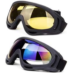 DODOING Ski Goggles, Snowboard Goggles with UV 400 Protection, Windproof, Dustproof, Anti-Glare Lenses Goggles for Motorcycle Cycling Outdoor Sports Eyewear for Kids, Boys & Girls, Youth, Men & Women