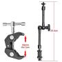 Fotoconic 11" / 28cm Articulating Friction Magic Arm & Large Adjustable Super Rod Clamp Pliers Clip with 1/4" and 3/8" Thread for DSLR Camera Rig, LCD Monitor, LED Lights, Flash Light