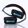 Wireless Headset with Mic,Foldable Bluetooth Headphone with 3.5mm Audio Jack for PC/iPhone/Android Smartphones Computers(Black+Blue)