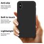 iPhone Xs Max Case, Anuck Soft Silicone Gel Rubber Bumper Case Anti-Scratch Microfiber Lining Hard Shell Shockproof Full-Body Protective Case Cover for Apple iPhone Xs Max 6.5" 2018 - Black