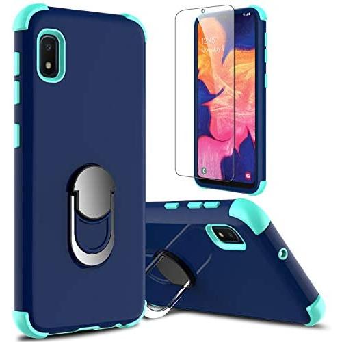 lovpec Galaxy A10e Case with Soft TPU Screen Protector, Ring Magnetic Holder Kickstand Shockproof Protective Phone Cover Case for Samsung Galaxy A10e 5.8 inches (Navy)