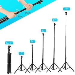 Selfie Stick Tripod 52 Inch Cell Phone Tripod Stand with Bluetooth Remote Smartphone for iPhone 11 Xs X 6 7 8, Android Cellphone Gopro Camera Mount Portable Monopod Feet Travel Lightweight