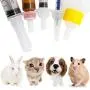 Pet Feeding Bottle Can Squeeze Liquid Feeding Kit and Replacement Mini Nipples for Kitten Puppy Small Animals Feeding Tool